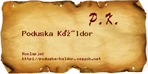 Poduska Káldor névjegykártya